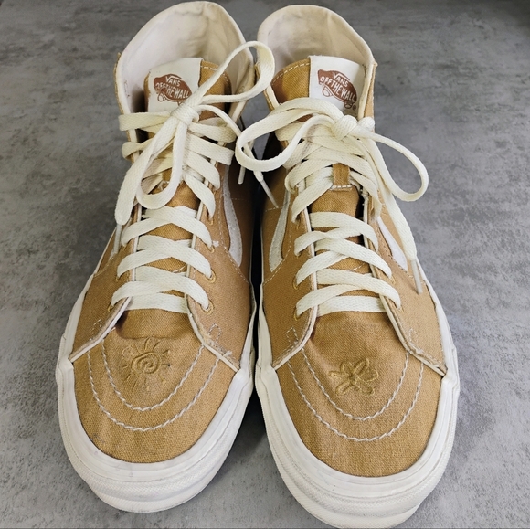 Vans X Peace Leaf Eco High Top Sneakers Womens 9.5 Mens 8 Hemp Blend Sustainable - Picture 2 of 15